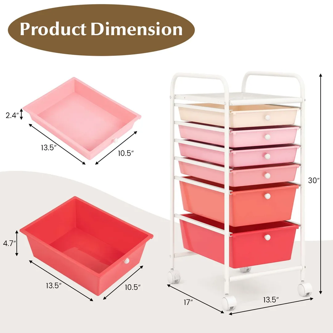 Costway White Metal Base with Plastic Metal Top Rolling Kitchen Cart (17-in x 13.5-in x 30-in), photo 2 of 9