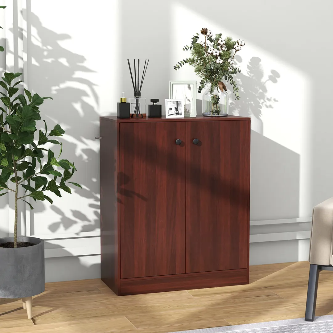 Costway 13.5-in W x 33.5-in H Wood Brown Freestanding Utility Storage Cabinet, photo 9 of 9