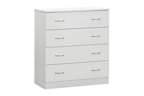 OS Home and Office Furniture Model 6003 Four Drawer Chest in White