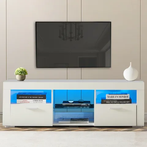Modern/Contemporary White Tv Cabinet (Accommodates TVs up to 55-in)