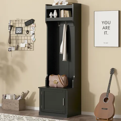 Casual 23.6-in Black Wood Hall Tree