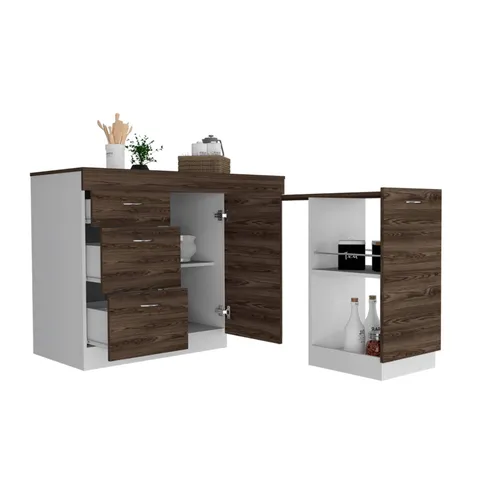 Brown Mdf Base with Mdf Top Kitchen Island