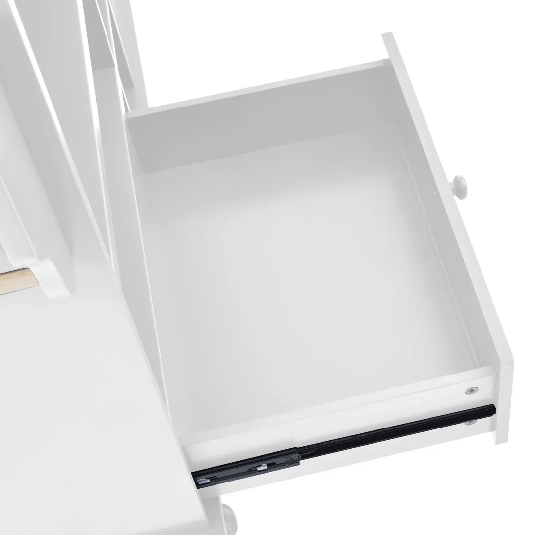 Nestfair White Wood Base with Mdf Wood Top Rolling Kitchen Island (18.1-in x 50.8-in x 36.2-in), photo 6 of 8