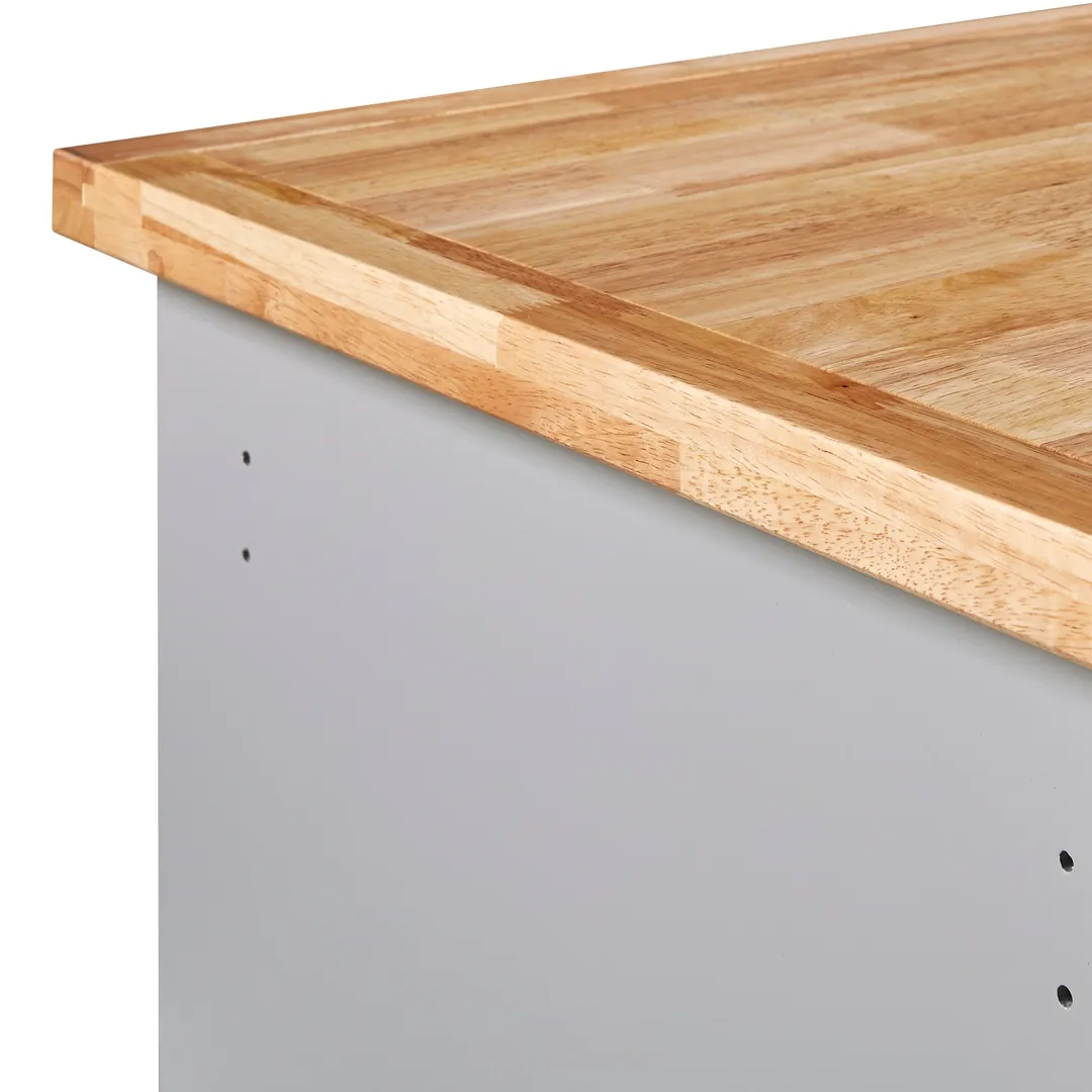 Nestfair Blue Wood Base with Mdf Wood Top Rolling Kitchen Island (21.7-in x 46-in x 35.62-in), photo 5 of 8