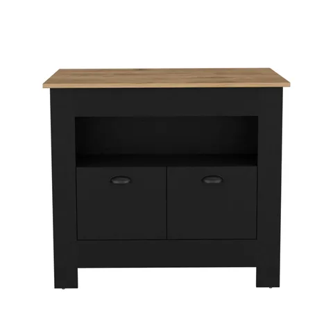 Black Mdf Base with Composite Top Kitchen Island