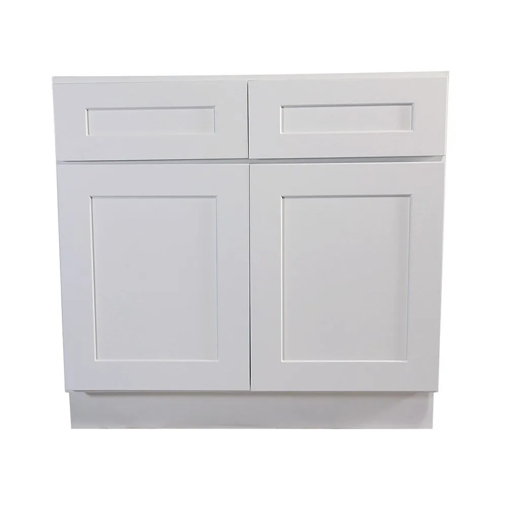 Design House Brookings 36-in W x 34.5-in H x 24-in D White Maple L-shaped 2-Drawers Base Fully Assembled Plywood Cabinet (Recessed Panel Shaker Style), photo 5 of 20