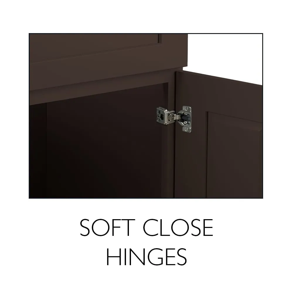 Design House Brookings 24-in W x 36-in H x 12-in D Espresso Maple Wall Ready To Assemble Plywood Cabinet (Recessed Panel Shaker Door Style), photo 9 of 20