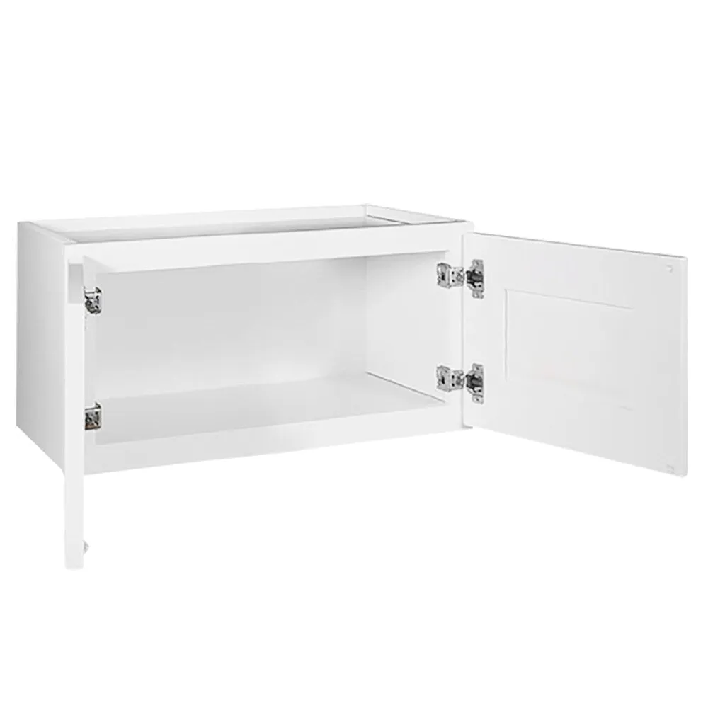 Design House Brookings 36-in W x 18-in H x 12-in D White Unfinished Maple Wall Fully Assembled Plywood Cabinet (Recessed Panel Shaker Door Style), photo 5 of 20