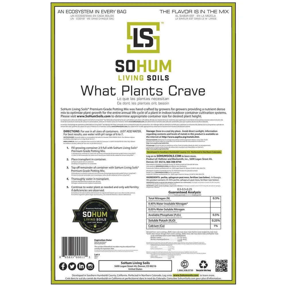 SOHUM Living Soil Premium Grade Potting Mix Just Add Water Organic Potting Soil Plant Food, photo 2 of 4