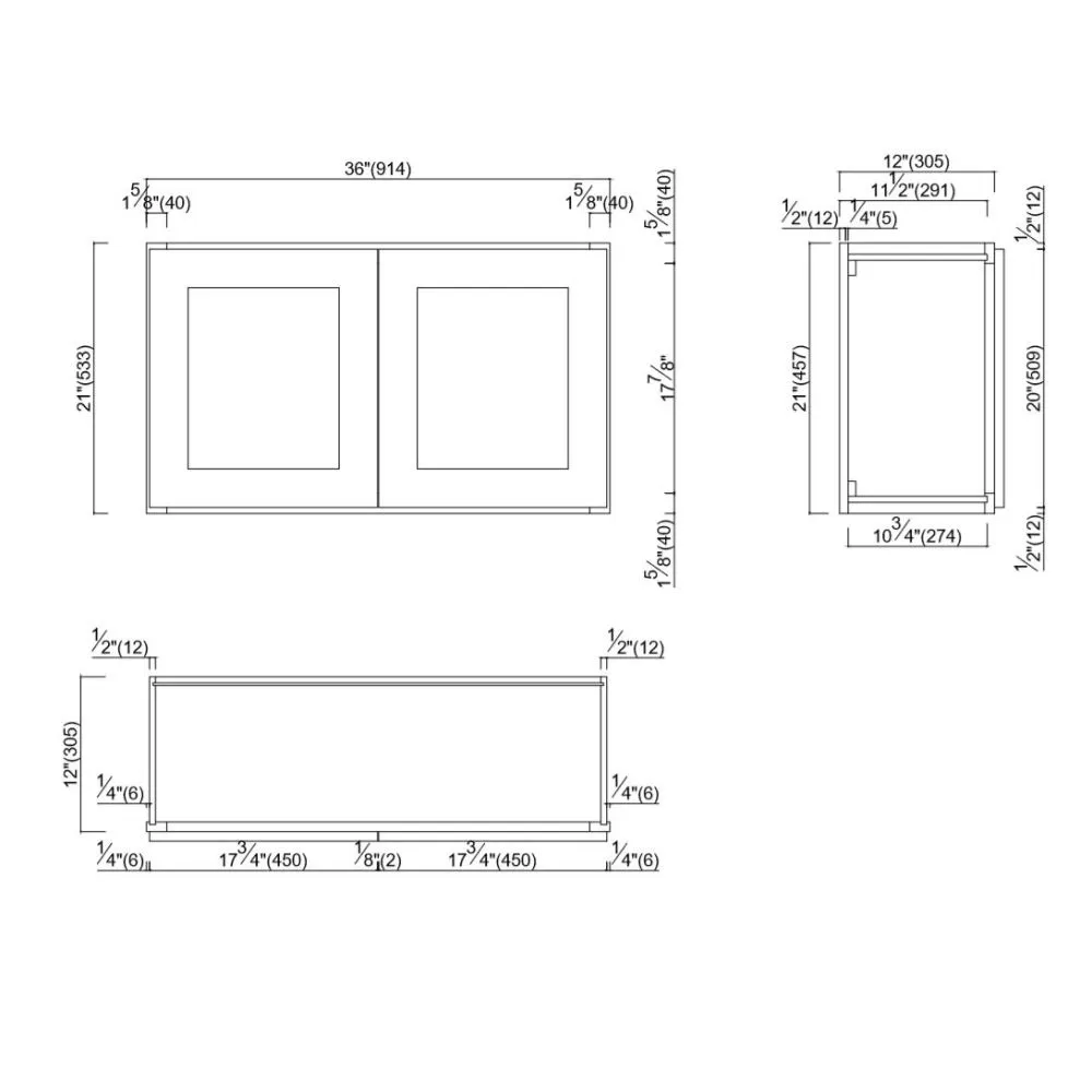 Design House Brookings 36-in W x 21-in H x 12-in D Espresso Maple Wall Ready To Assemble Plywood Cabinet (Recessed Panel Shaker Door Style), photo 3 of 19