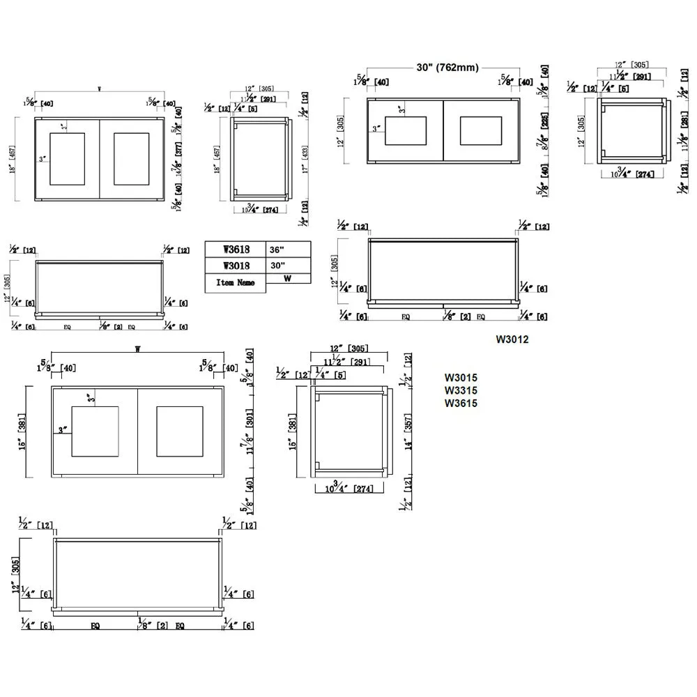 Design House Brookings 36-in W x 15-in H x 12-in D Espresso Maple Wall Ready To Assemble Plywood Cabinet (Recessed Panel Shaker Door Style), photo 3 of 17