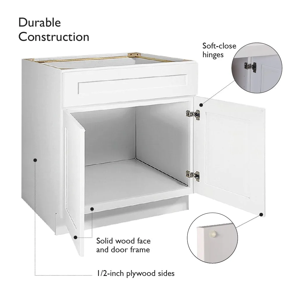 Design House Brookings 18-in W x 36-in H x 12-in D White Maple Wall Ready To Assemble Plywood Cabinet (Recessed Panel Shaker Door Style), photo 6 of 20