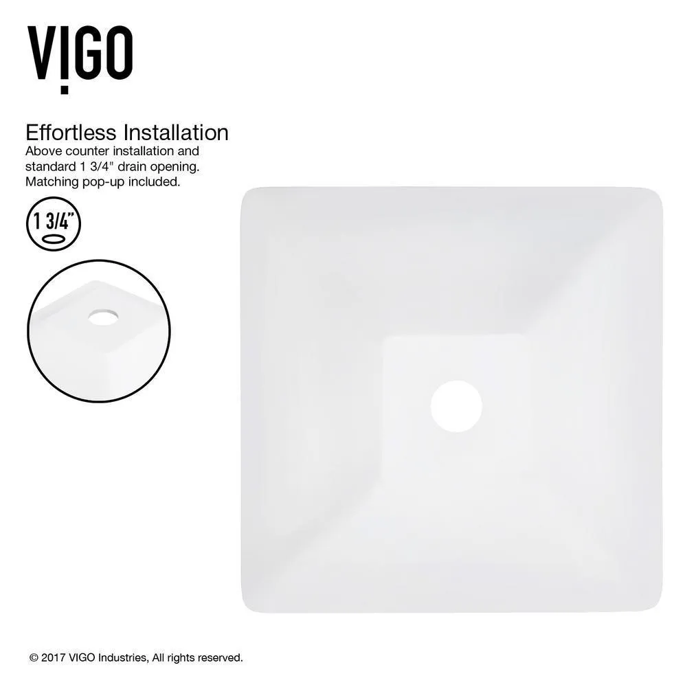 VIGO Hibiscus White Matte Stone Vessel Bathroom Sink and Linus Bathroom Vessel Faucet in Antique Rubbed Bronze w/ Pop up, photo 5 of 16
