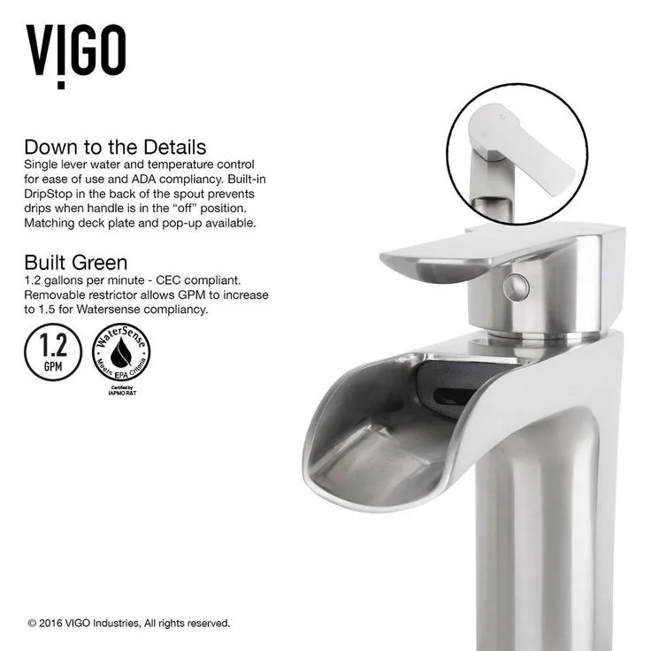 VIGO Glass Vessel Bathroom Sink in Simply Silver and Niko Faucet Set in Brushed Nickel, photo 5 of 11