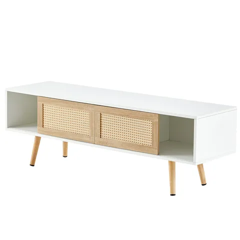 Farmhouse/Rustic White Tv Cabinet (Accommodates TVs up to 60-in)