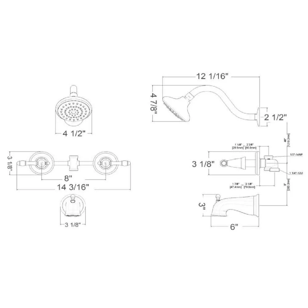 Oakmont 2-Handle 1-Spray Tub and Shower Faucet in Oil Rubbed Bronze (Valve Included), photo 2 of 16