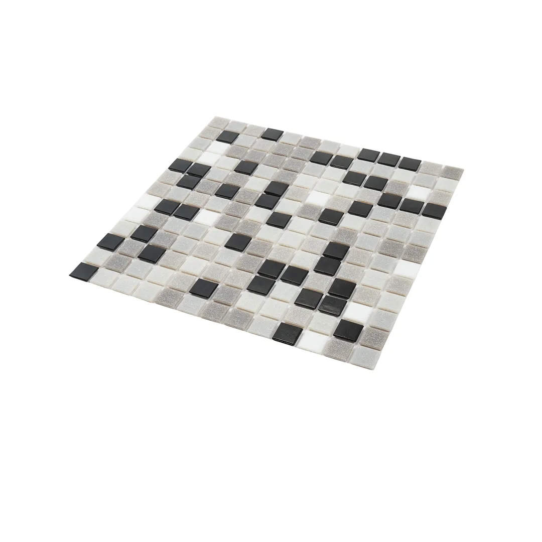 Apollo Tile Mingles Gray and Black 12-in x 12-in Glossy Glass Uniform Squares Floor and Wall Tile (20-sq. ft/ Carton), photo 6 of 8