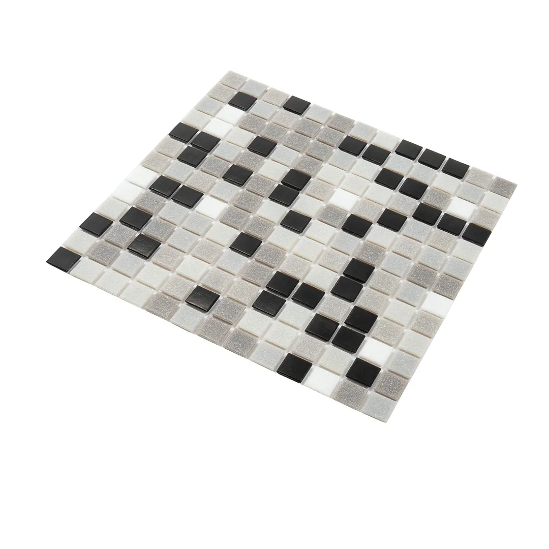 Apollo Tile Mingles Gray and Black 12-in x 12-in Glossy Glass Uniform Squares Floor and Wall Tile (20-sq. ft/ Carton), photo 5 of 8