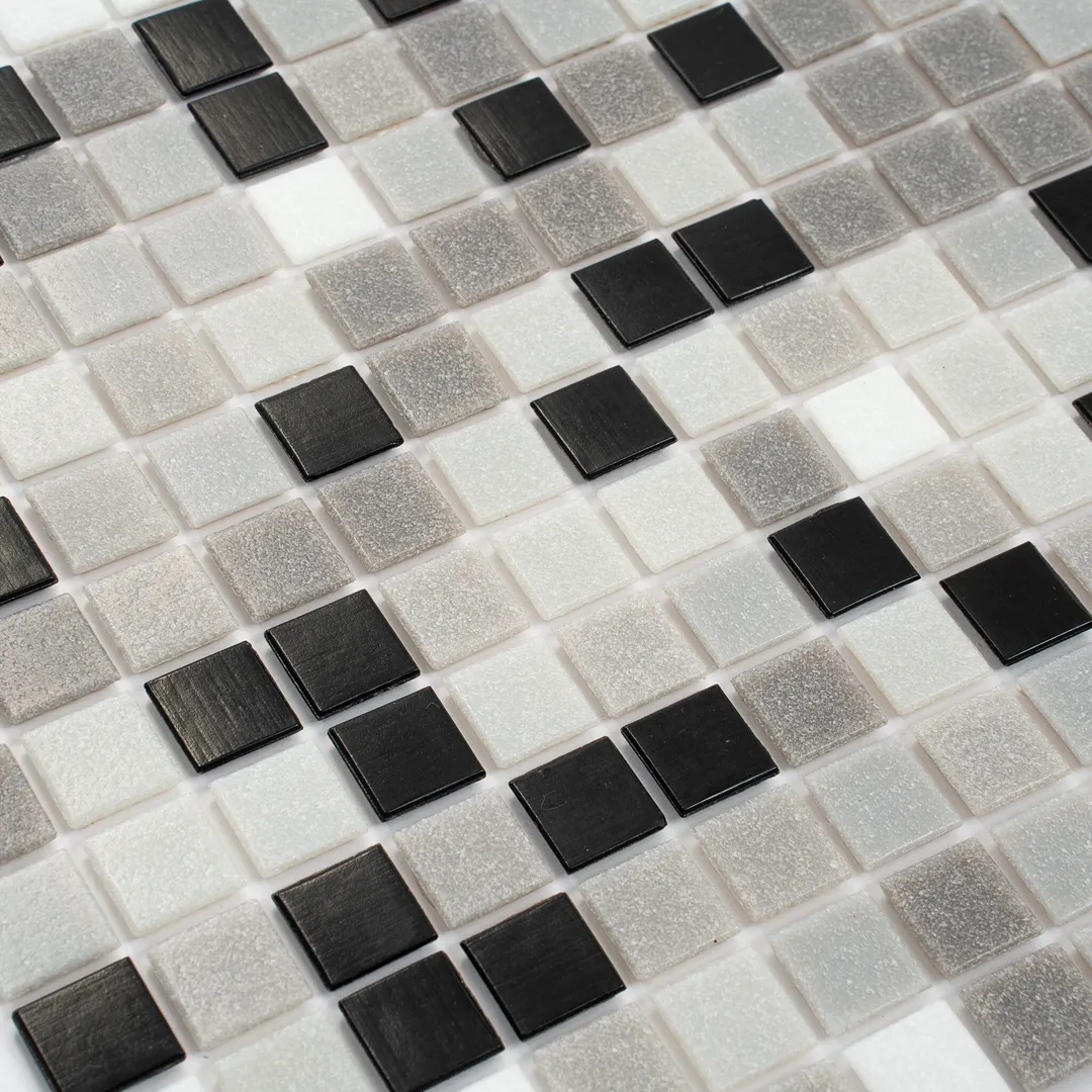 Apollo Tile Mingles Gray and Black 12-in x 12-in Glossy Glass Uniform Squares Floor and Wall Tile (20-sq. ft/ Carton), photo 2 of 8