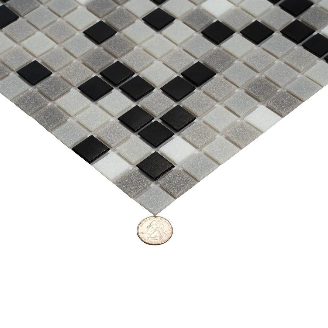 Apollo Tile Mingles Gray and Black 12-in x 12-in Glossy Glass Uniform Squares Floor and Wall Tile (20-sq. ft/ Carton), photo 3 of 8