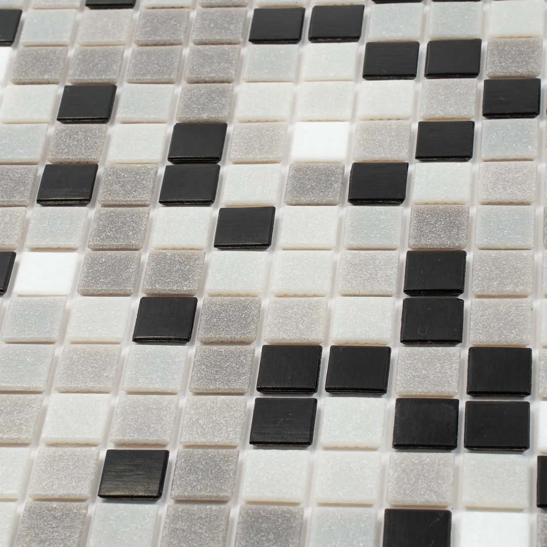Apollo Tile Mingles Gray and Black 12-in x 12-in Glossy Glass Uniform Squares Floor and Wall Tile (20-sq. ft/ Carton), photo 4 of 8