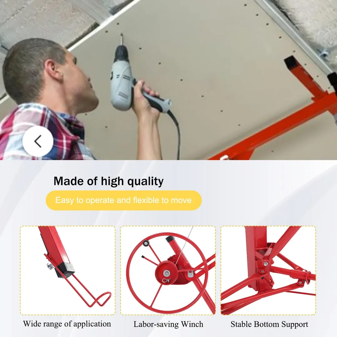 Maocao Hoom 11ft Red Drywall Lift 11-ft H x 53.5-in L x 53.5-in W Steel Drywall Lift, photo 8 of 10