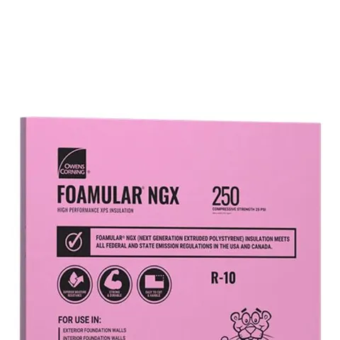FOAMULAR NGX 250 SSE Rigid Foam Insulation, 1 in × 4 ft × 8 ft (XPS)