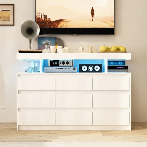 Modern/Contemporary White Tv Cabinet Integrated Tv Mount