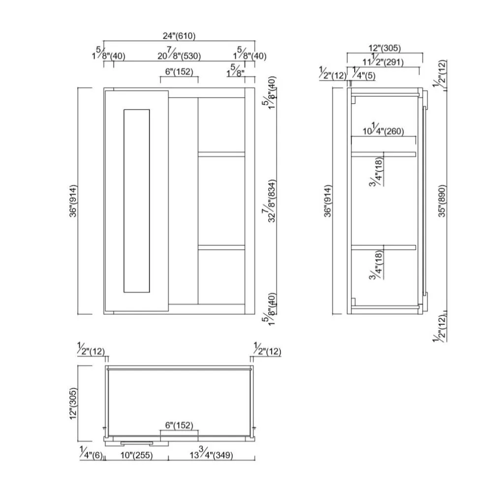 Design House Brookings 24-in W x 36-in H x 12-in D Espresso Maple Blind Corner Wall Ready To Assemble Plywood Cabinet (Recessed Panel Shaker Style), photo 3 of 20