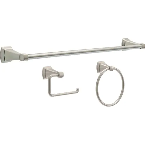 Flynn SpotShield Brushed Nickel 3‑Piece Bath Hardware Set