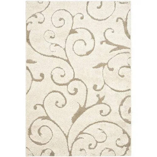 Safavieh Florida Scroll Shag 9 x 12 Cream/Beige Indoor Floral/Botanical Area Rug, photo 8 of 9