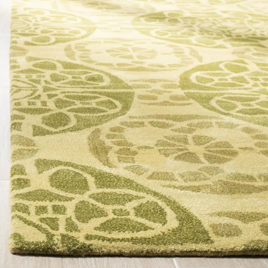 Safavieh Wyndham Hutton 7 x 7 Honey/Green Square Indoor Abstract Bohemian/Eclectic Handcrafted Area Rug, photo 2 of 4