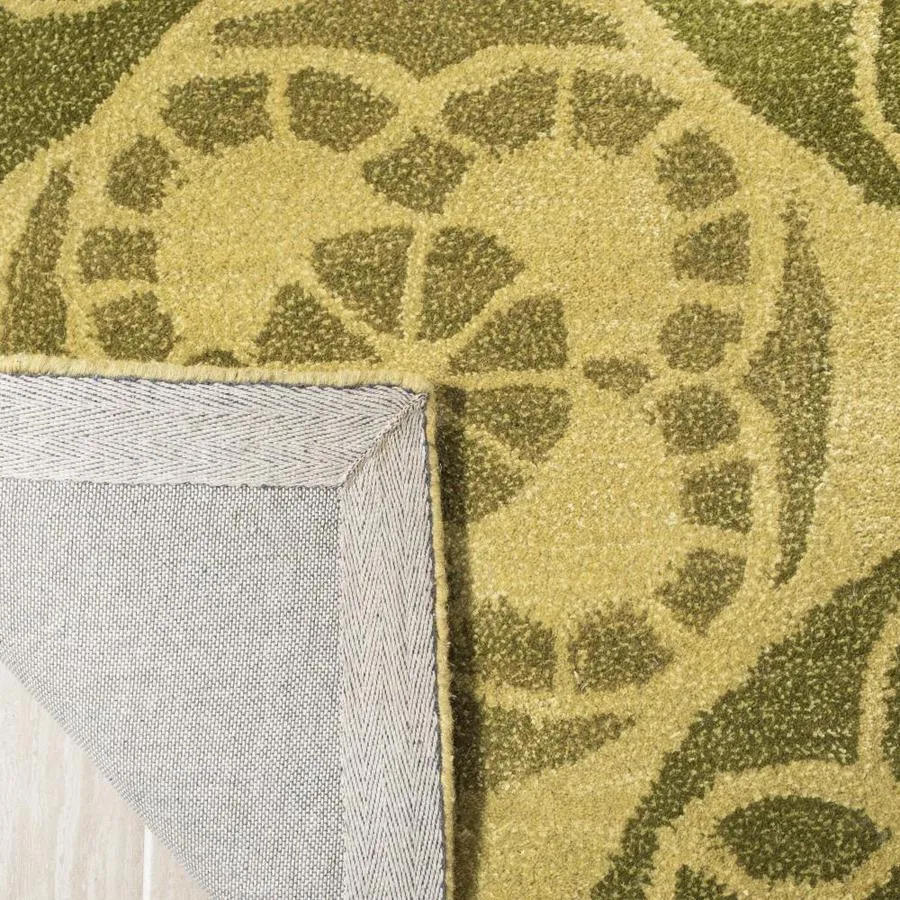 Safavieh Wyndham Hutton 7 x 7 Honey/Green Square Indoor Abstract Bohemian/Eclectic Handcrafted Area Rug, photo 3 of 4
