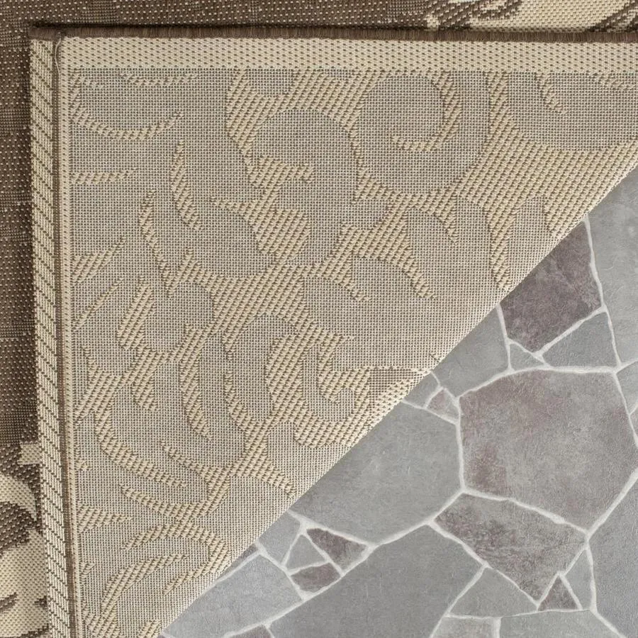 Safavieh Courtyard Nashua 2 x 12 Chocolate/Natural Indoor/Outdoor Damask Coastal Runner, photo 2 of 3
