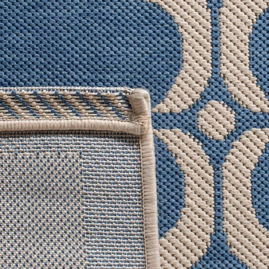 Safavieh Courtyard Aldo 5 x 8 Blue/Beige Indoor/Outdoor Trellis Coastal Area Rug, photo 3 of 4