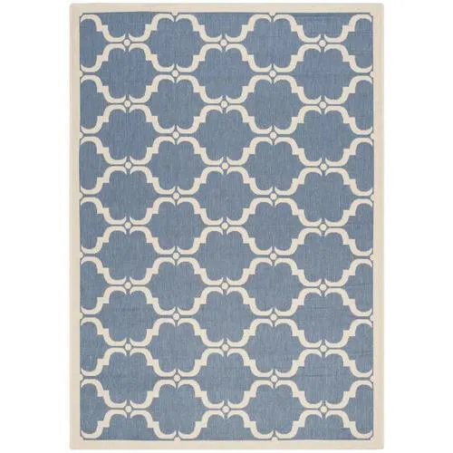 Safavieh Courtyard Aldo 5 x 8 Blue/Beige Indoor/Outdoor Trellis Coastal Area Rug, photo 4 of 4