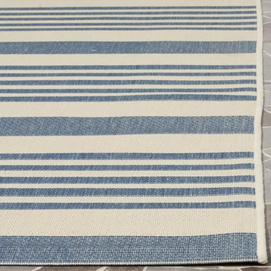 Safavieh Courtyard Dobby 9 x 12 Beige/Blue Indoor/Outdoor Stripe Coastal Area Rug, photo 2 of 4