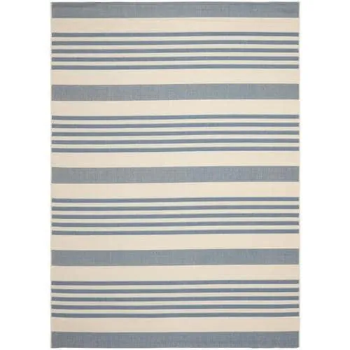Safavieh Courtyard Dobby 9 x 12 Beige/Blue Indoor/Outdoor Stripe Coastal Area Rug, photo 4 of 4