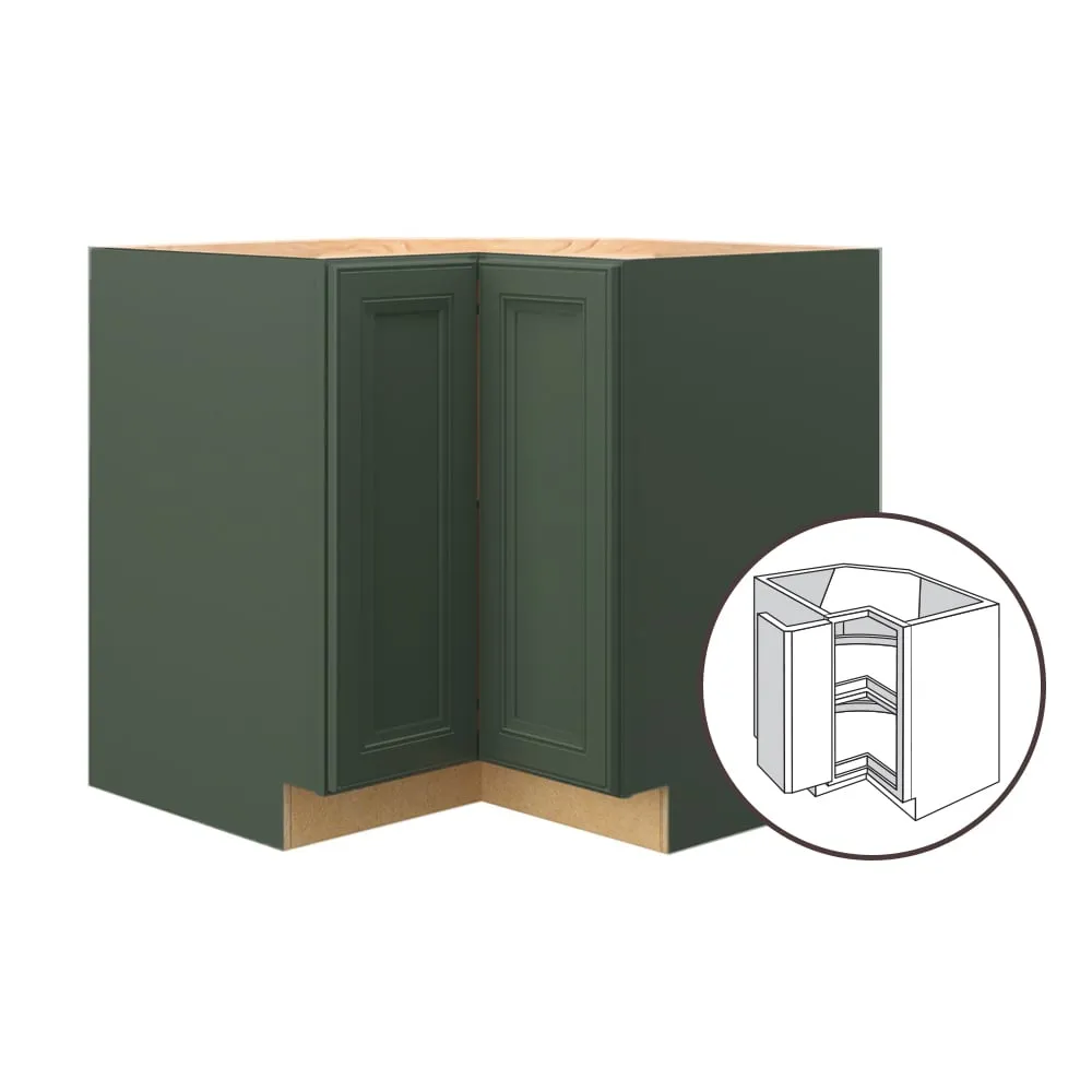 allen + roth Heathrow 36-in W x 34.5-in H x 24-in D Sage Lazy Susan Corner Base Fully Assembled Cabinet (Recessed Panel Style), photo 13 of 14