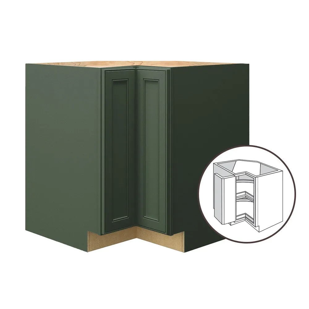 allen + roth Heathrow 33-in W x 34.5-in H x 24-in D Sage Lazy Susan Corner Base Fully Assembled Cabinet (Recessed Panel Style), photo 13 of 14