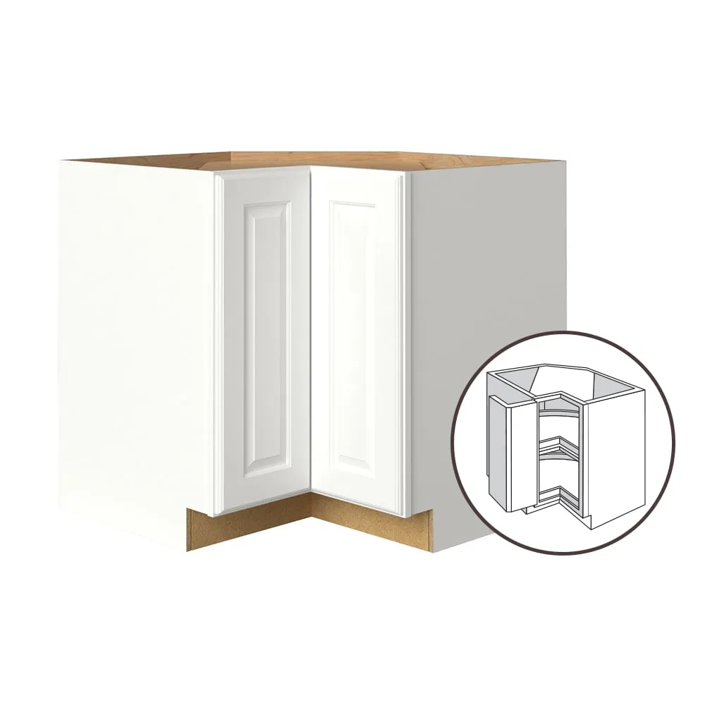 allen + roth Tilson 36-in W x 34.5-in H x 24-in D Linen Lazy Susan Corner Base Fully Assembled Cabinet (Raised Panel Style), photo 13 of 15