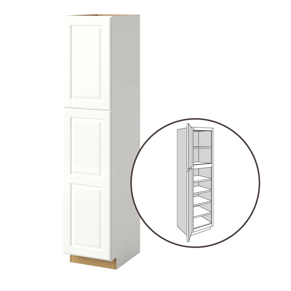 allen + roth Tilson 18-in W x 84-in H x 24-in D Linen Pantry Fully Assembled Cabinet (Raised Panel Square Door Style), photo 13 of 15