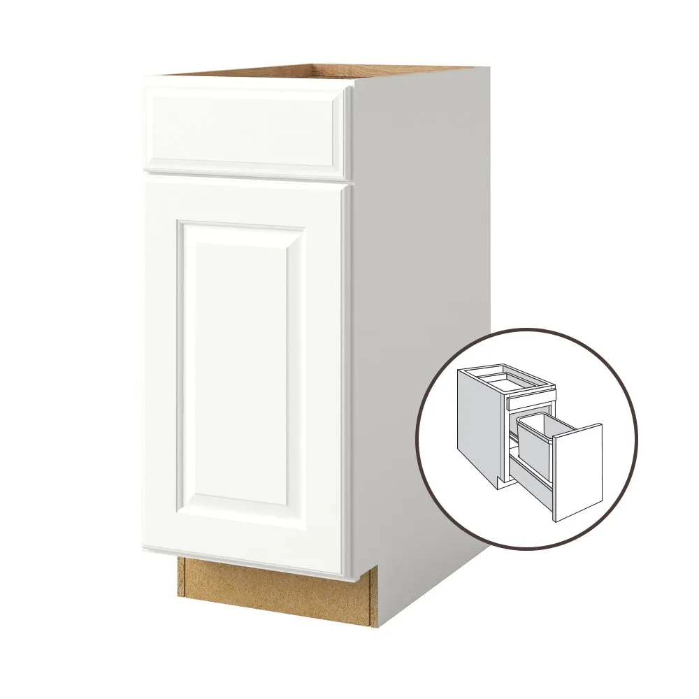 allen + roth Tilson 15-in W x 34.5-in H x 24-in D Linen 1-Drawer Pull-out Wastebasket Base Fully Assembled Cabinet (Raised Panel Style), photo 13 of 15