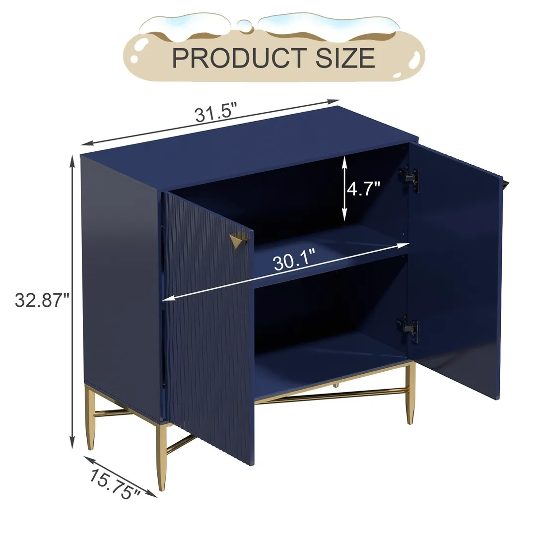 Mondawe 31.5 in. 2-Door Locker Accent Cabinet Chests, Blue, photo 6 of 13