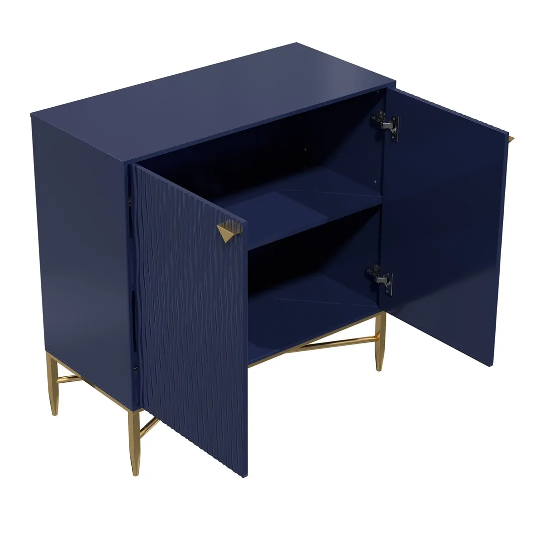 Mondawe 31.5 in. 2-Door Locker Accent Cabinet Chests, Blue, photo 9 of 13