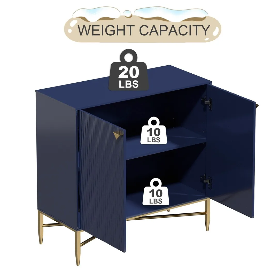 Mondawe 31.5 in. 2-Door Locker Accent Cabinet Chests, Blue, photo 7 of 13