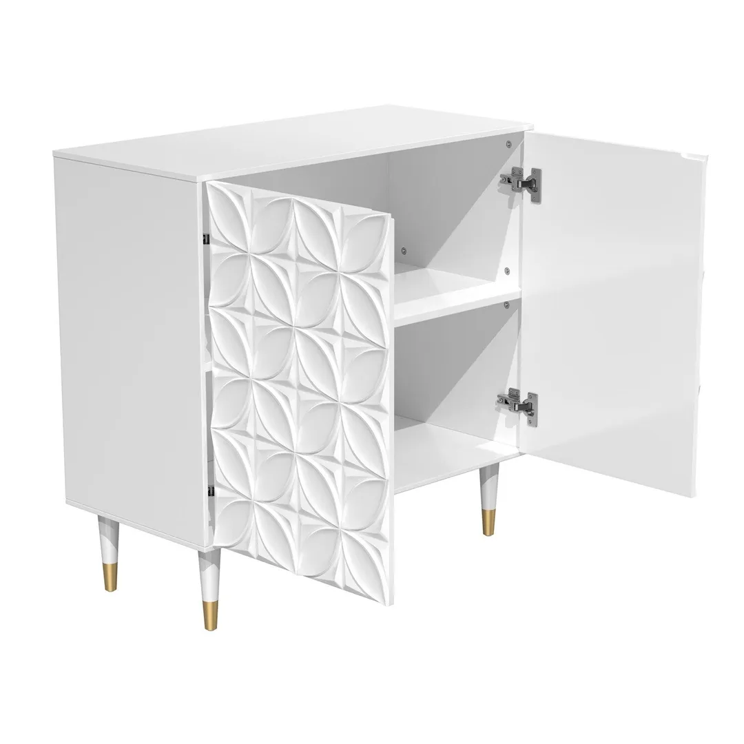 Mondawe 31.5 in. 2-Door Locker Accent Cabinet Chests, White, photo 8 of 12