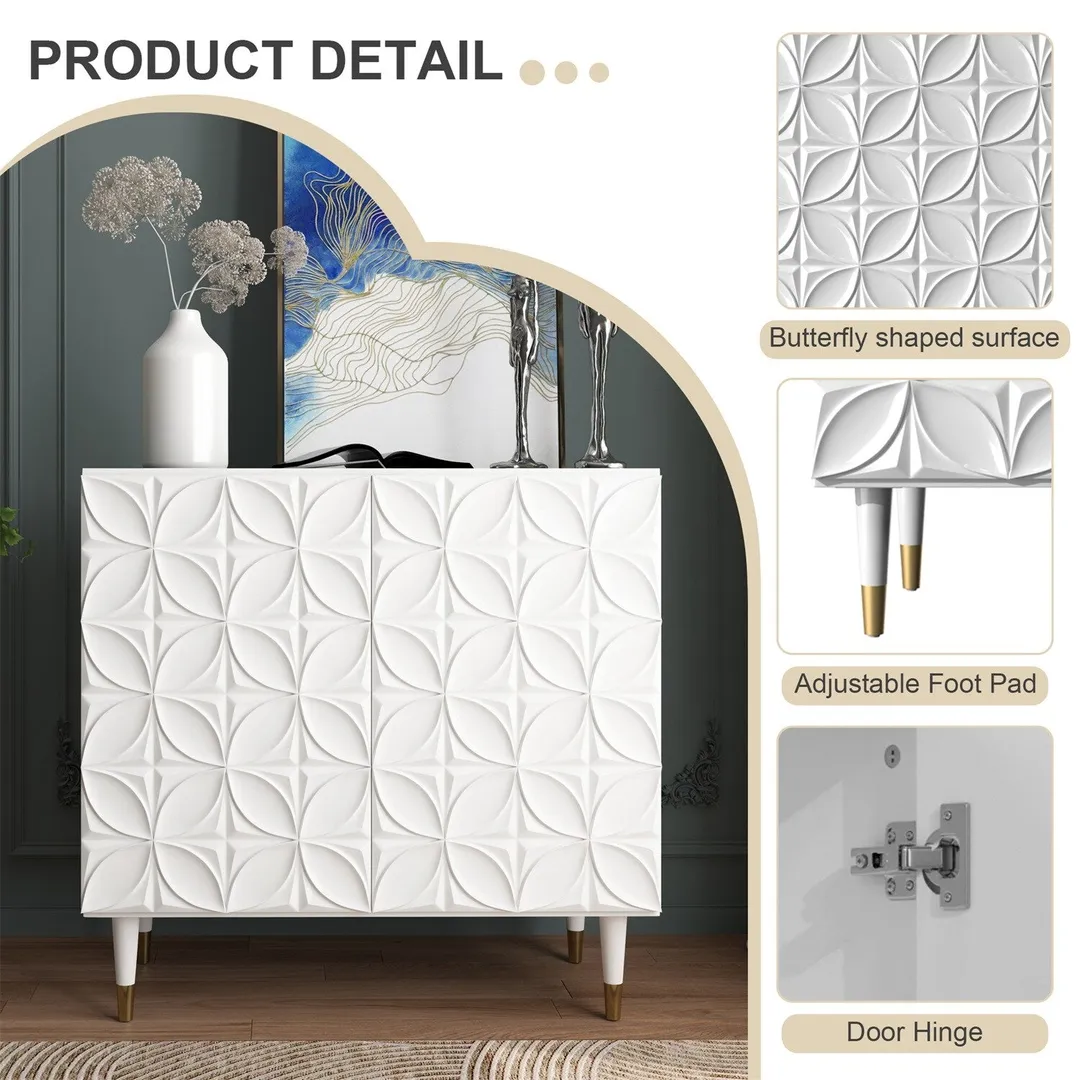 Mondawe 31.5 in. 2-Door Locker Accent Cabinet Chests, White, photo 2 of 12
