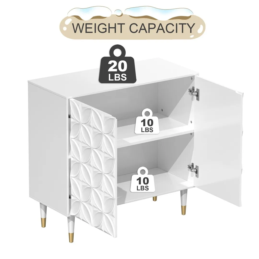 Mondawe 31.5 in. 2-Door Locker Accent Cabinet Chests, White, photo 6 of 12