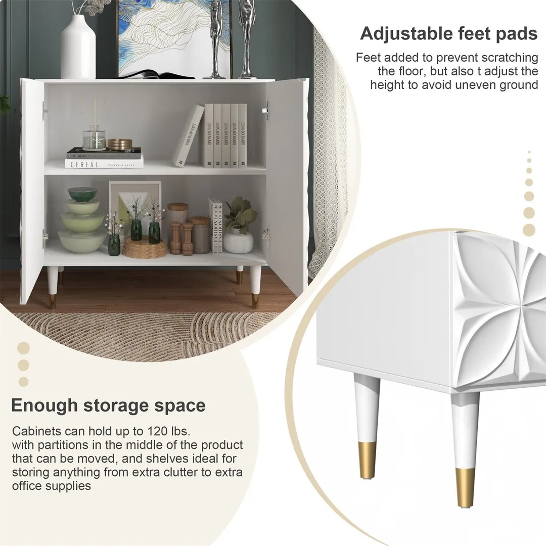 Mondawe 31.5 in. 2-Door Locker Accent Cabinet Chests, White, photo 3 of 12